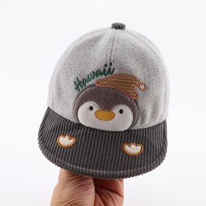Adorable Penguin Baby Hat Soft Brim Baseball Cap Windproof Duckbill Cap for Boys And Girls Autumn Winter Infant Headwear
