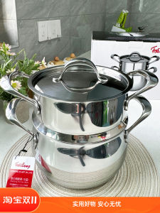 Fosland 18/10 Stainless Steel 20cm Expanding Shape Steamer Pot with Double Ears Steam And Cook Dual Purpose 4L Capacity Pot