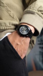 Sunlifex Jam Tangan Pria Kalender Santai Kuarsa Tali Stainless Steel Original Jam Tangan Cowok COD