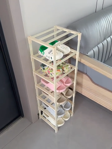 Bamboo Shoe Rack Organizer Wood Multi-layer Shoe Shelf Formaldehyde-free Corner Space Disassembly Space-Saving