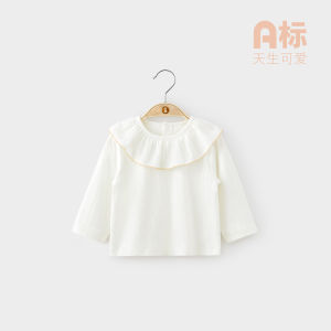 Weishi Muni Baby Tops Spring and Autumn Baby Lace Collar Long Sleeve Base Clothing Single Long Underwear Inner Wear T-shirt Easiest for Match