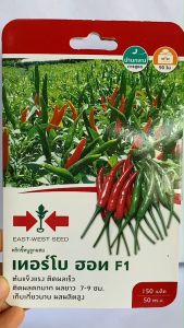 ศรแดง พริกขี้หนู เทอร์โบฮอท จำนวน 150 เมล็ด/ซอง หมดอายุ 30/04/2569 ลอตใหม่ งอกดี ติดผลดกมาก ผลยาว 7-9 ซม. เก็บเกี่ยวนาน ผลผลิตสูง