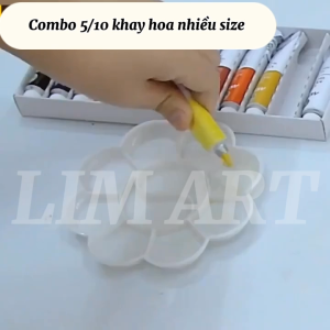 Combo 5/10 Khay Pha Màu Hình Hoa – Nhiều Size – Dùng Cho Vẽ Màu Nước Acrylic DIY Resin Handmade LIM ART