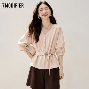 7.Modifier | Áo Thun Mùa Hè Dáng Suông Cổ V Đai Dây
