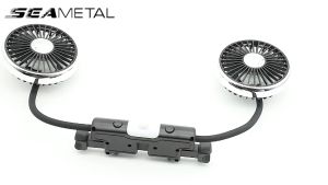 SEAMETAL 360° Rotatable High Speed Double Head Car Fan Ventilador Air Conditioning Auto Cooling Mini Fan Vkipas Kereta Lori 汽车风扇