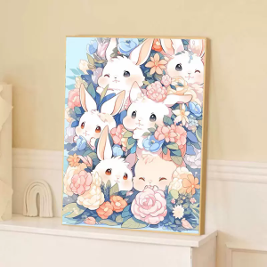 5D Đá Quý Hình Thỏ Hoạt Hình DIY Đồ Thủ Công Giảm Căng Thẳng Tranh Thêu Đồ Trang Trí Phòng Khách Phòng Ngủ Đồ Thủ Công