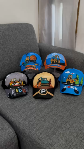 Topi Baseball Anak Laki Laki Motif Eskavator Truk Car Mobil Kontruksi Kekinian Ala Korea