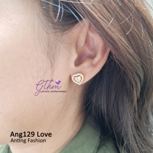 Anting Wanita Tindik Love Mata Elegan Mewah Cocok dipakai pesta jalan-jalan kado Awet Anti Luntur Ang129