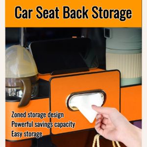 Car Seat Back Storage Car Cup Drink Holder Box Paper Box Hook Holder Hanging Multifunctional Travel Storage Paper Box