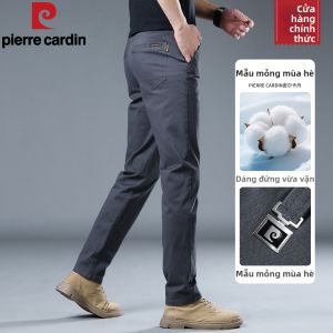 Pierre Cardin | Quần Dài Nam Vải Bông Form Slim Straight Phong Cách Công Sở Casual Thu