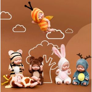 1pcs Mini Simulation Reborn Doll Toy Cute Sleeping Baby Series Reborn Doll Kawaii Cartoon Animal Toy Childrens Gift