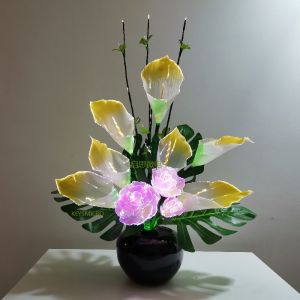 Hand-made Fiber flower Calla peony Artificial For Wedding Decoration Party Flower Hotel Gift Home Decor
