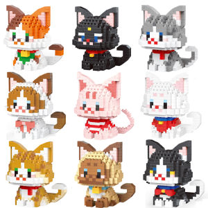 Dual Form Cat Shape Pet Series รุ่น Micro Mini Building Blocks ของเล่นขนาดพกพาความน่ารักสัตว์เลี้ยง Cat Display Decor ดีสําหรับหญิง