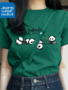 Jeanswest | Dopamine Design Summer New Hot Selling 100% Cotton Loose Fitting Navy Green Short Sleeve T-Shirt