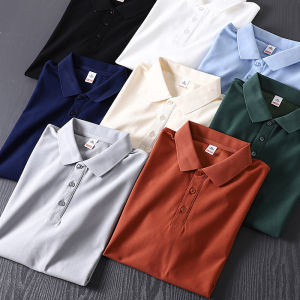 เสื้อโปโลคอตั้งแขนสั้นผู้ชายฤดูร้อน ระบายอากาศได้ดี ใส่สบาย สำหรับกลางแจ้ง ทรงหลวม สไตล์ลำลอง สีสันสดใส