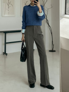 PIAOYA | High Waisted Slim Straight Leg Trousers