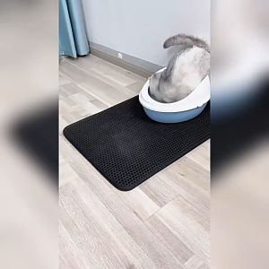 แผ่นดักทรายแมว 2 ชั้น Cat Litter Mat แผ่นดักทรายแมว สามารถนําทรายกลับมาใช้ไหม่ได้ Cat litter Pad แผ่นดักทราย เสื่อแมว