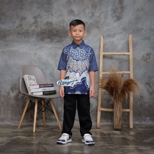 Batik Couple Keluarga Terlengkap Motif Banyumili Biru Size M L XL XXL - Batik Keluarga - Batik Family - Sarimbit Batik - Atasan Batik Couple - Baju Batik Keluarga - Baju Batik Couple Suami Istri