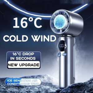 4000mAh Large Capacity Ice Compress Fan Portable Pocket Fan With Semiconductor Refrigeration Mute Handheld Fan Outdoor Fan
