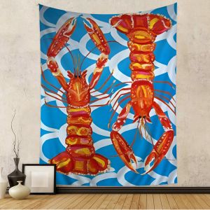 VIKAMA Summer Ocean Art Tapestry Scandinavian Style Fish Images Living Room Sofa Background Wall Modern Minimalist Decoration