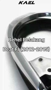 Behel Belakang Honda Beat FI-F1-Injection 2012-2015 Begel-Pegangan Tangan-Bracket-Breket-Braket-Brecket-Handle-Handel-Hendel-Hendle Karet-Besi Jok-Jox Aluminium-Alumium Black Hitam Chrome-Krom