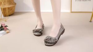 Sepatu new pita woman   clarkts flat wanita kulit Sepatu Wanita  melati Shoes