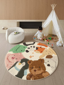 New 2025 round Carpet for Living Room Bedroom Boys Girls Childrens Room Family Reading Area Arrangement Home Decor Mat