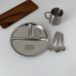 304 Stainless Steel Meal Plate Dining Set Fruit Plate Breakfast Plate Home Use Plate Separator Baby Childrens Tableware