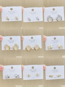 Meixun New Product Sterling Silver Needle Elegant Versatile Zircon Cat Eye Plate Bead-Proof Ear Studs