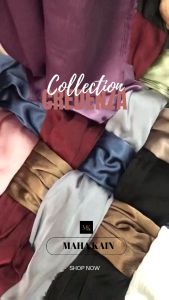 Kain Satin Cradenza Credenza Crinkle Silky Premium Bahan Pashmina Plisket Super Original Meteran