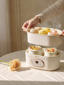 [China Plug Without Adapter] Bear | Ceramic Mini Electric Soup Pot for Birds Nest and Baby Food