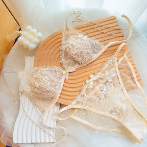 Beautiful Back Underwired Bra Thin Belt Girl French Triangle Cup