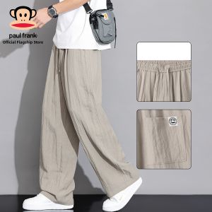 Paul Frank | Natural Color Breathable Linen Tencel Thin Style Loose Straight Leisure Pants