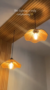 LED Bamboo Pendant Rattan weav Creative Adjustable Ceiling Light for Balcony Bar counter living room