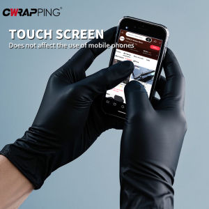 100pcs Black Latex Disposable Kitchen Gloves Thicken High Elastic Environmentally Friendly Food Safety Cooking Cleaning Tools