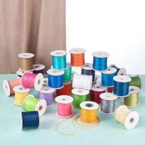 1mm Black Polyester Cord Line Thread String Strap for DIY Bracelets Necklace Braided Rope Jewelry Making 160M/roll