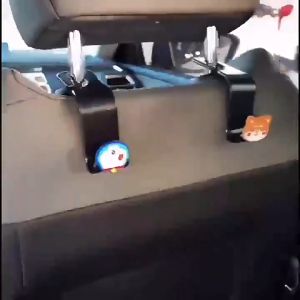 VINTLOOK ไม้แขวนตะขอขนาดเล็กในรถตะขอเก็บของน่ารัก 1 ตะขอรถการ์ตูนน่ารักตะขอเบาะหลังมิกกี้มินนี่ตะขอรถตะขอหลังรถที่มองไม่เห็น