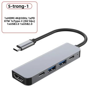 Hub USB C 4K HDMI Tương Thích Với USB 3.0 2.0 Type C PD Dock Sạc Cho MacBook iPad Samsung S10 Dex TV Chuột Bàn Phím Ổ Đĩa U
