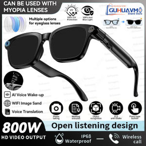 2026 New HD Smart Audio Glasses 800W Camera Dual Speaker Bluetooth Voice Control AI Real-Time Translator Type-C Charge Eyewear