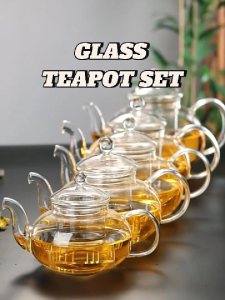 【Glass TeaPot Set】Borosilicate Glass Tea Pot Set/Heat Resistant Glass Teapot TeaPot Set/Gift Idea / Rainbow