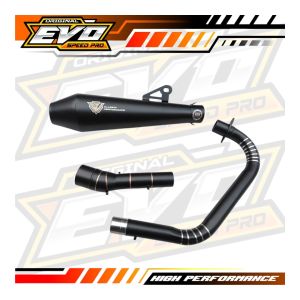 Knalpot Thunder 125 Japstyle Fullsystem Hitam Doff original Evo Speed Pro