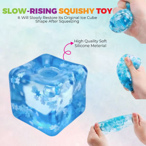 Slow Rising Squishy Toy Ice Cube Fidget Toy Stress Relief Soft Silicone Squeeze Toy Sensory Relaxing Toy For Kids Adults Girls Boys Gift