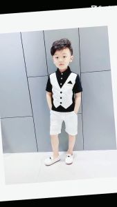 bộ bé trai bộ đồ trẻ em nam thiết kế giả gile may liền cực chất và độc lạ chất vải dày dặn mềm mịn thoáng mát mặc 4 vừa - H64