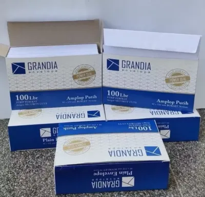 (1PAK) AMPLOP GRANDIA 100 PCS - AMPLOP 104 - AMPLOP POLOS ADA LEM PEREKAT / AMPLOP PUTIH / AMPLOP GRANDIA / AMPLOP MURAH