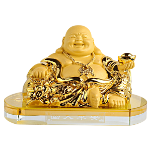 KVS | Luxury Sand Gold Maitreya Buddha Car Decor Ornament