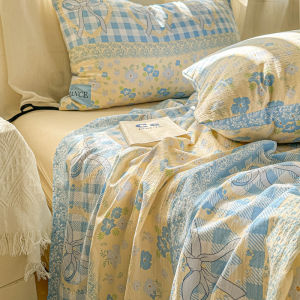 Korean Style Flatsheet Breathable Floral Flat Bed Sheet High Quality Bed Linen 床单