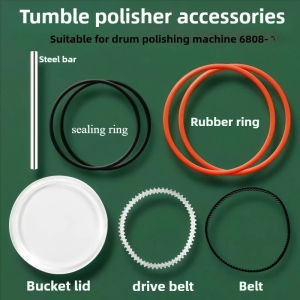 KT6808 Drum Polishing Machine Accessories Including Groove Belts Sealing Rings Buckles Polishing Powder Beads Etc