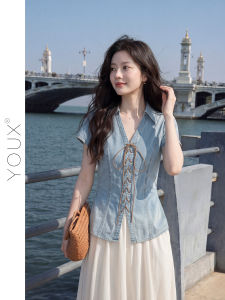 YOUXIANG | Áo Sơ Mi Hàn Quốc Kiểu Dáng Vintage Thoáng Mát