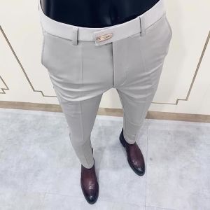 Men Suit Pants 2026 Dress Pantalone Hombre Stretch Slim Formal Trousers Calça Masculina Solid Casual Pants Fashion Men Clothing