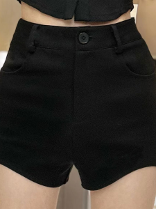 Quần Short Thể Thao Đen Ôm Vừa Vặn Cạp Cao Cho Nữ Mùa Hè Phong Cách Mới Quần Bó Co Giãn Nhỏ